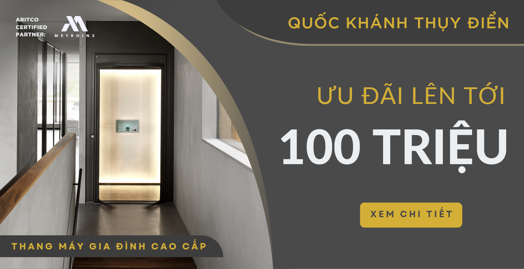 chương trình ưu đãi thang máy gia đình aritco trị giá 100 triệu